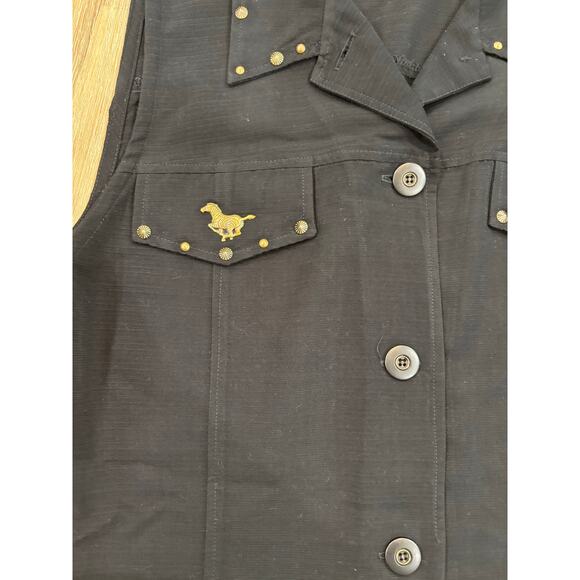 VM SLEEVELESS TOP WITH HORSE AND ELEPHEN DETAIL SIZE XL UNIQUE VINTAGE - Picture 2 of 7